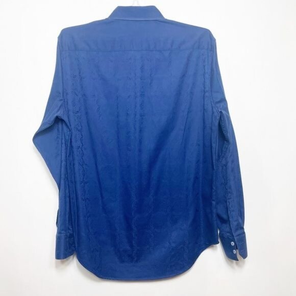 Robert Graham Bayview Paisley Jacquard Shirt Deep Blue Classic Fit Size Large - Picture 3 of 10